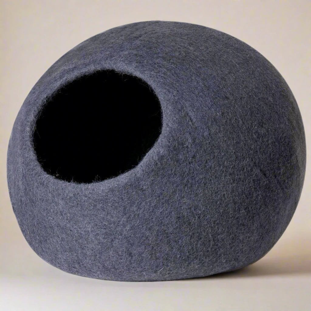 Authentic Handmade 100% Wool Cat Cave - Eco - Friendly & Stylish Pet Hideaway - Salamander Prime