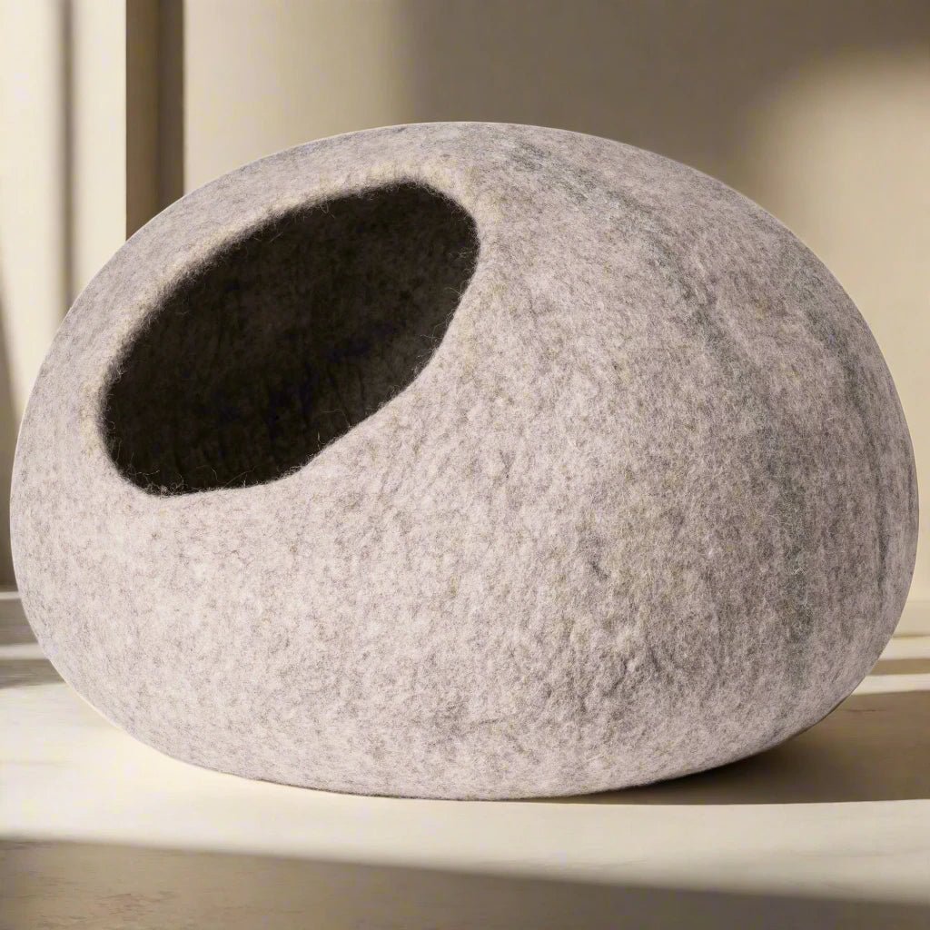 Authentic Handmade 100% Wool Cat Cave - Eco - Friendly & Stylish Pet Hideaway - Salamander Prime