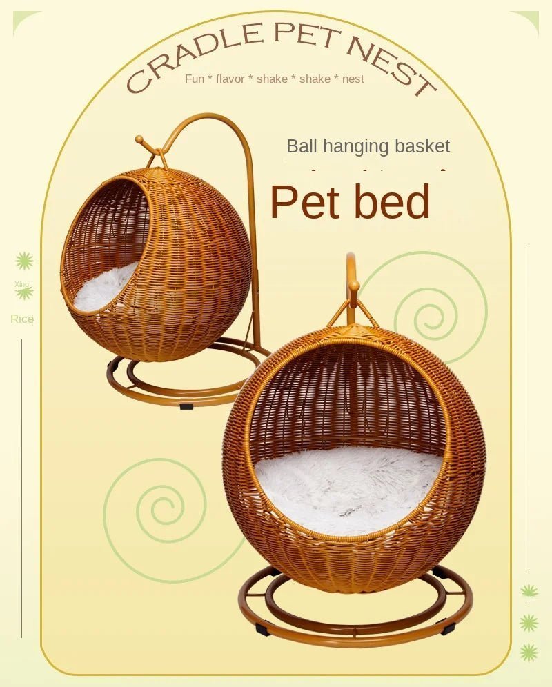 Cat and Dog Rattan Kennel: Four Seasons Universal Pet Bed - Salamander Prime