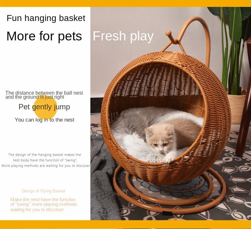 Cat and Dog Rattan Kennel: Four Seasons Universal Pet Bed - Salamander Prime