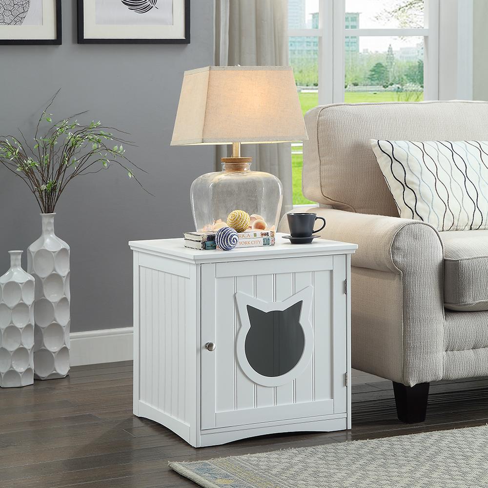 Cat House Side Table, Nightstand Pet House, Litter Box Enclosure - Salamander Prime