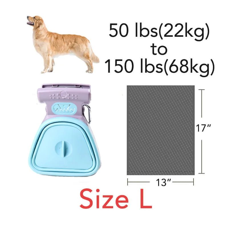 Foldable Dog Pooper Scooper with Decomposable Bags – Travel - Friendly Waste Cleaner - Salamander Prime