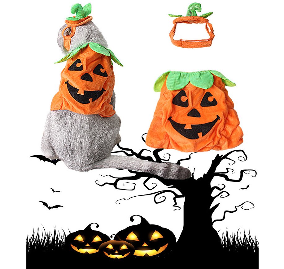 Halloween Pet Cats Costume Props Creative Pumpkin - Salamander Prime