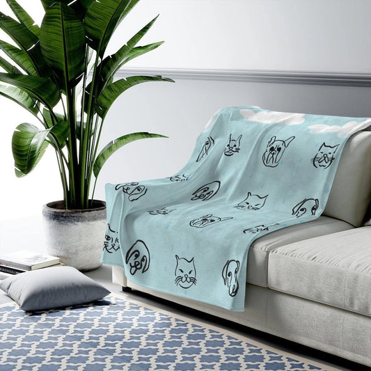 It's Raining Cats and Dogs Plush Blanket - Salamander Prime